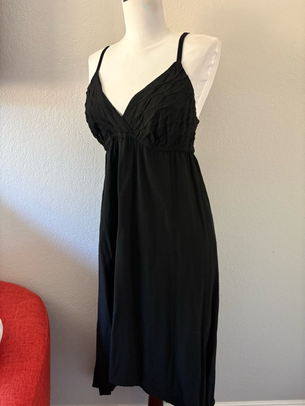 Forever 21 babydoll black hi lo midi dress size M